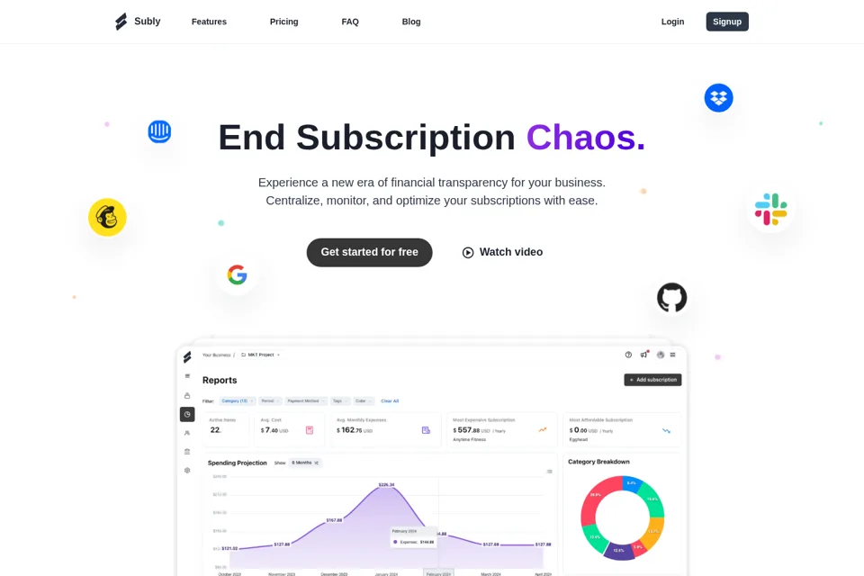 Aperçu de la landing page