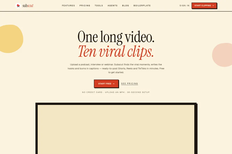 Aperçu de la landing page