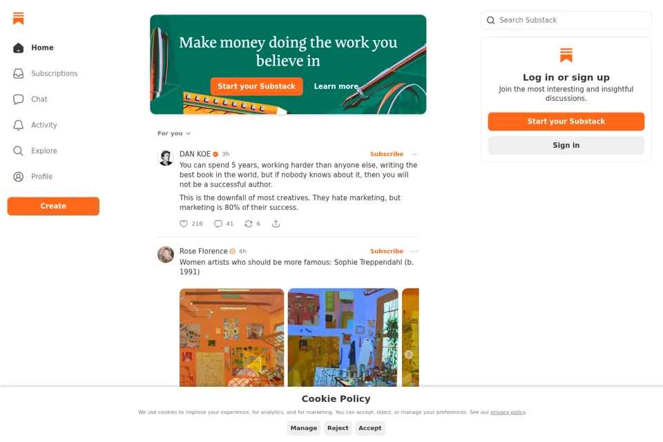 Landing page preview