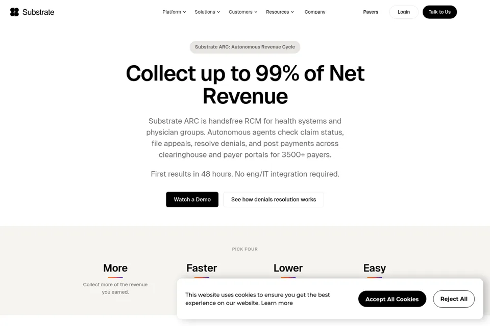 Aperçu de la landing page