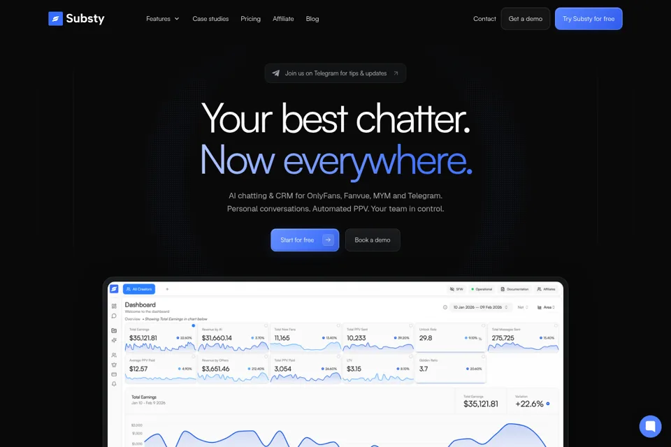 Aperçu de la landing page