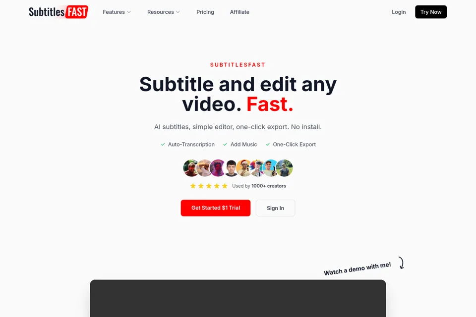 Aperçu de la landing page