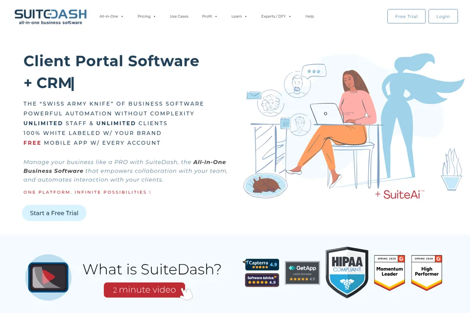 Aperçu de la landing page