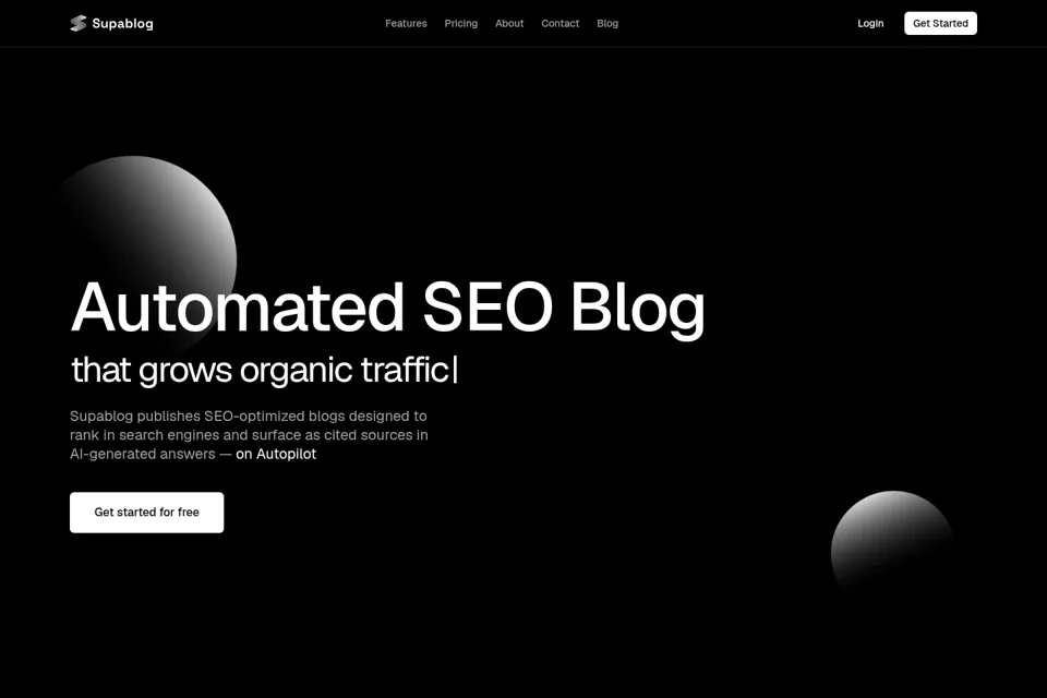Aperçu de la landing page