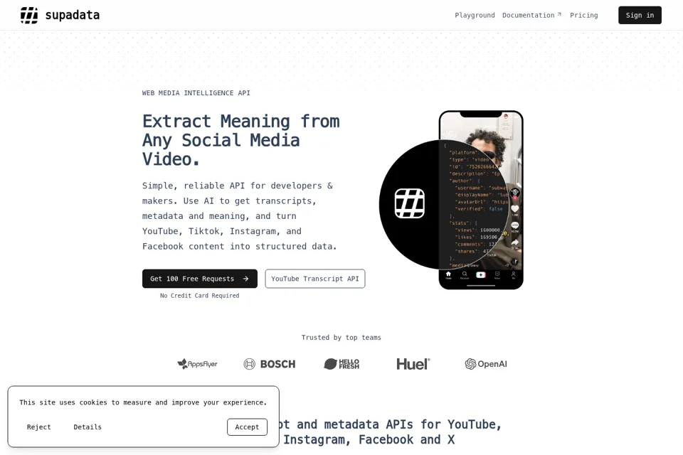 Aperçu de la landing page