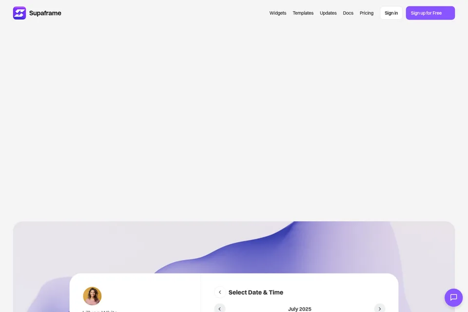 Aperçu de la landing page