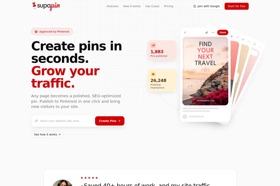 Landing page preview