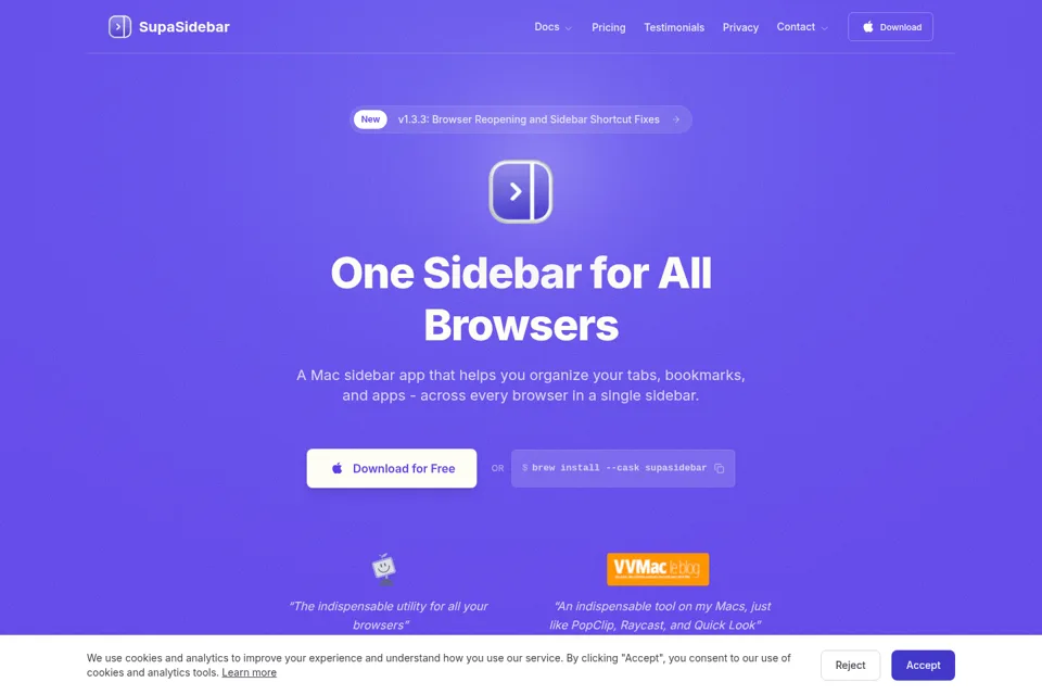Aperçu de la landing page
