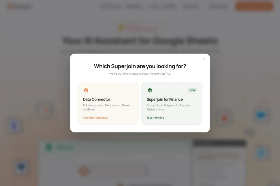 Aperçu de la landing page