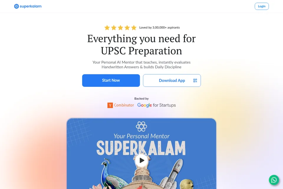 Aperçu de la landing page