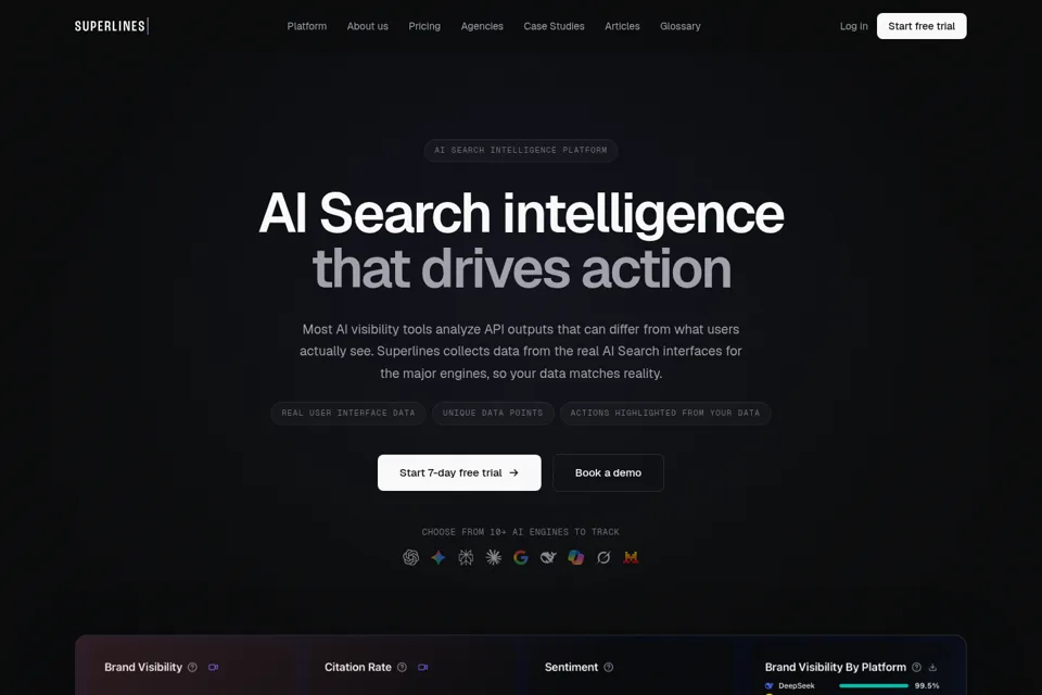 Aperçu de la landing page