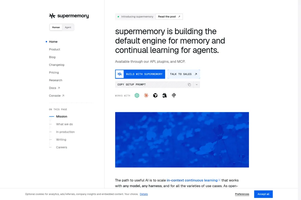 Aperçu de la landing page