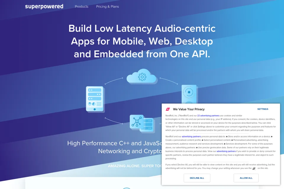 Aperçu de la landing page