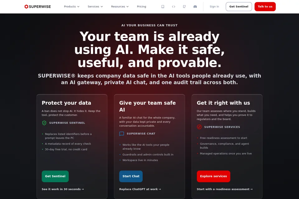 Aperçu de la landing page