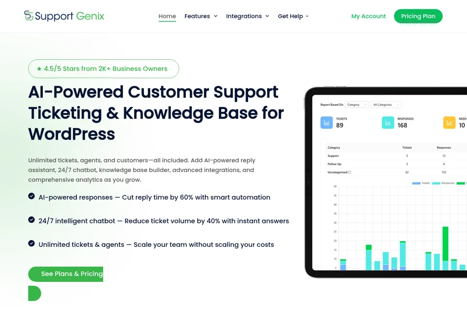 Aperçu de la landing page