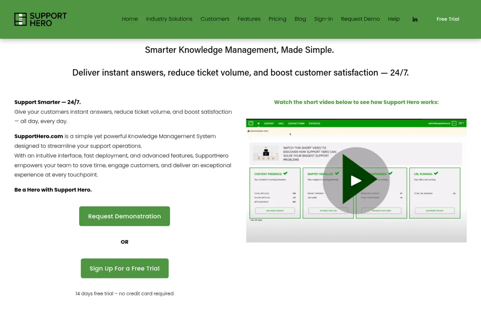 Aperçu de la landing page