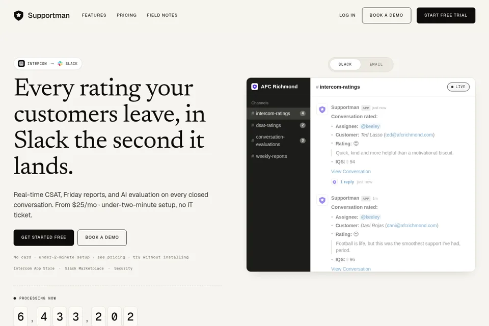 Aperçu de la landing page