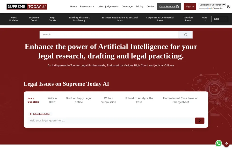 Aperçu de la landing page