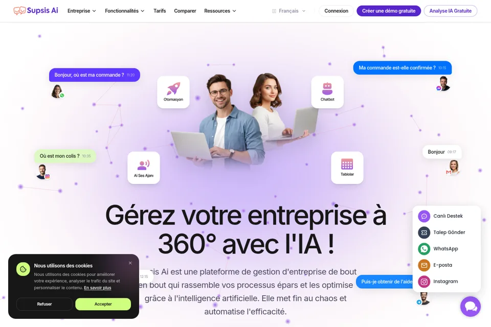 Aperçu de la landing page