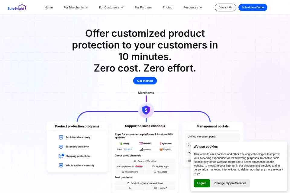 Aperçu de la landing page