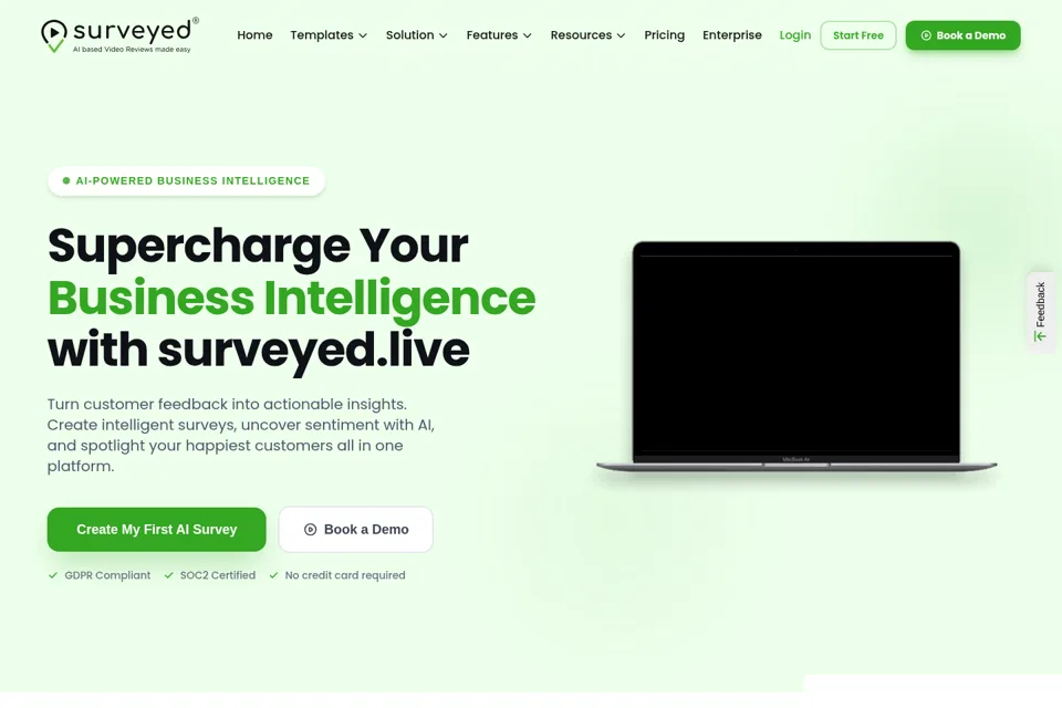 Aperçu de la landing page