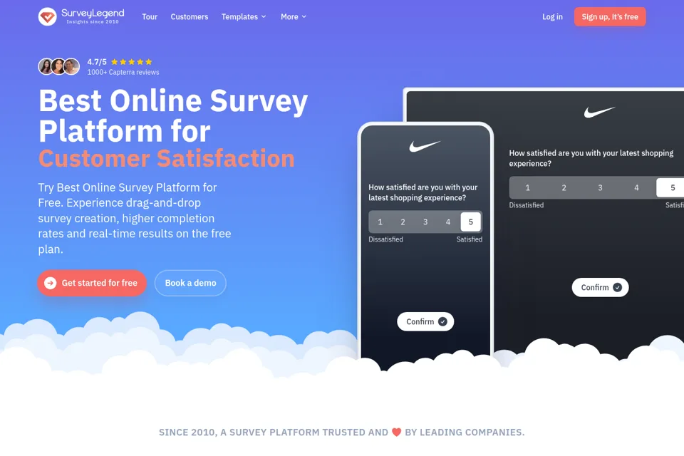 Aperçu de la landing page