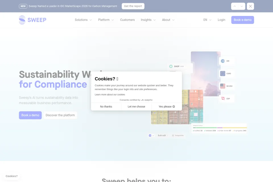 Aperçu de la landing page