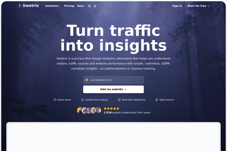 Landing page preview