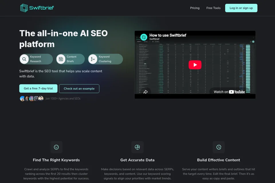 Aperçu de la landing page
