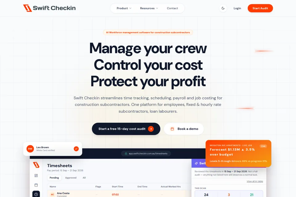 Aperçu de la landing page