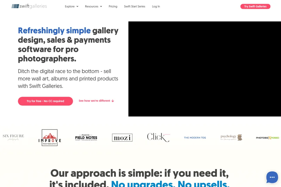 Aperçu de la landing page