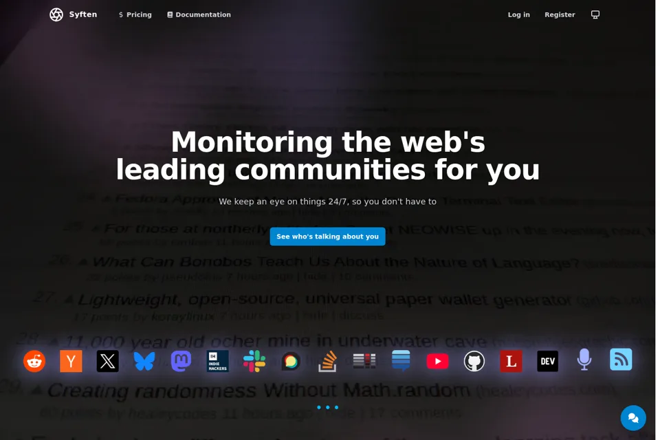 Aperçu de la landing page