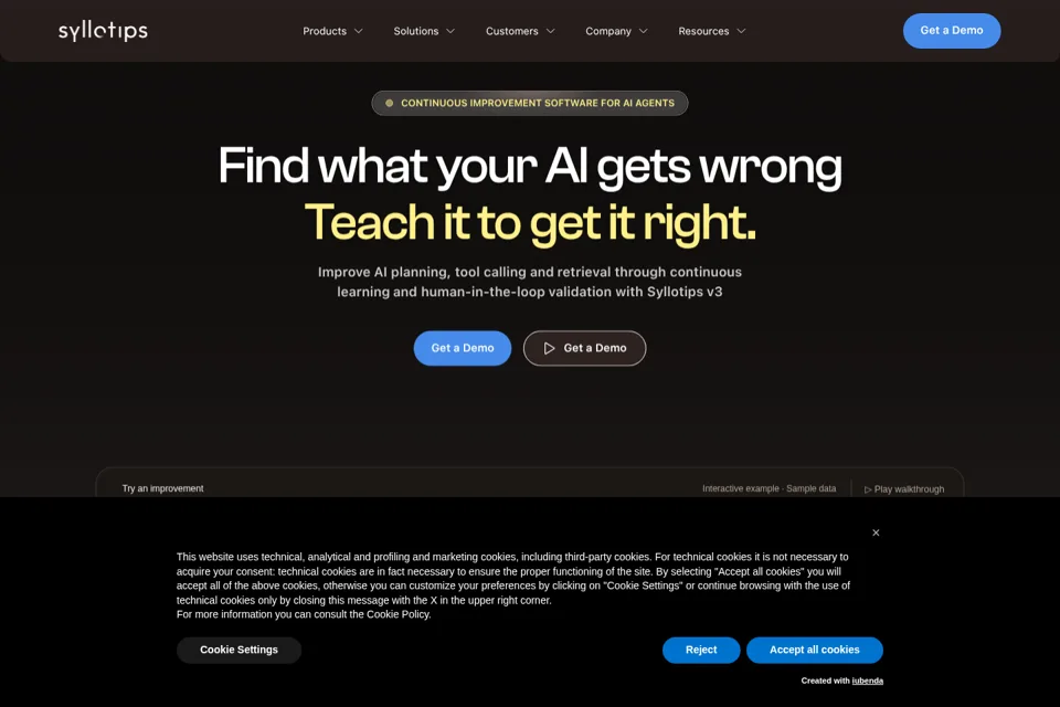 Aperçu de la landing page