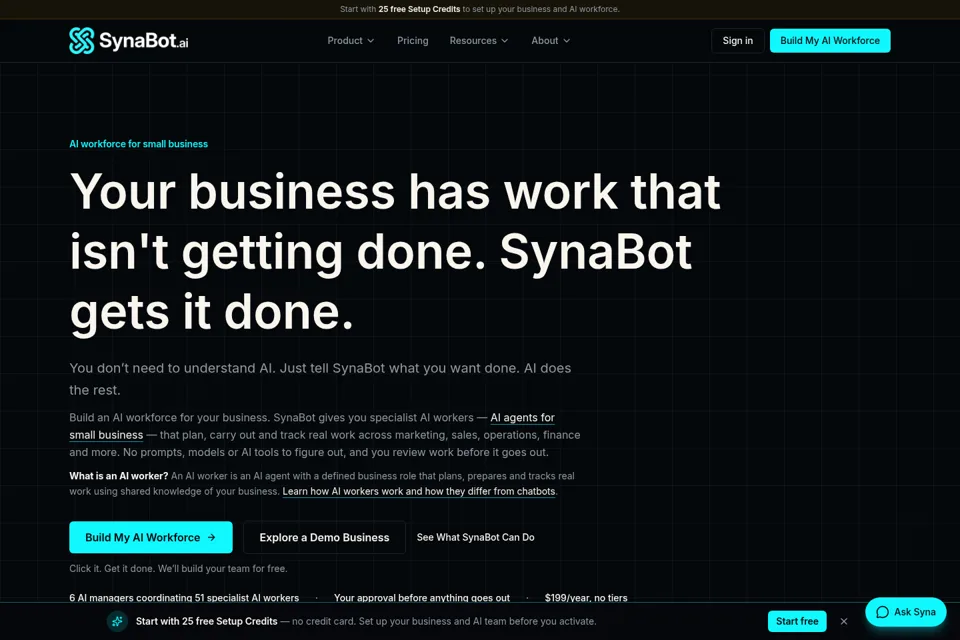 Aperçu de la landing page