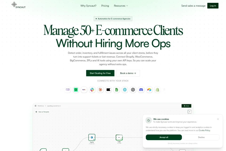 Aperçu de la landing page
