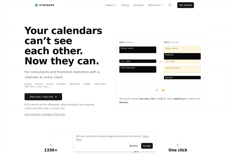 Aperçu de la landing page