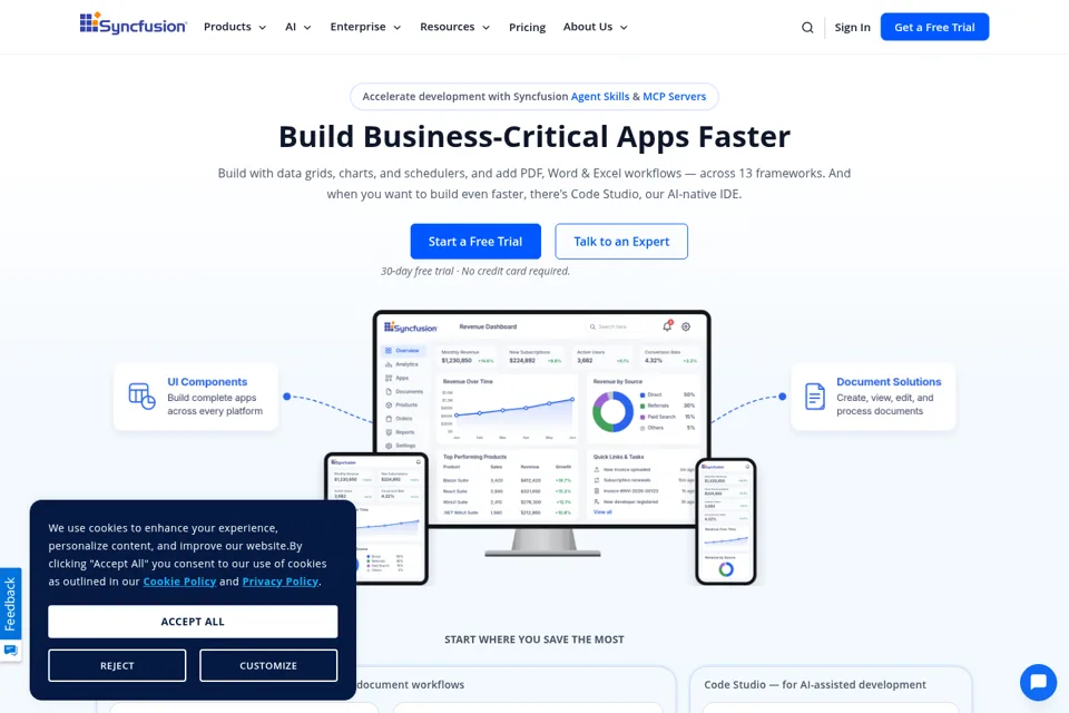 Aperçu de la landing page