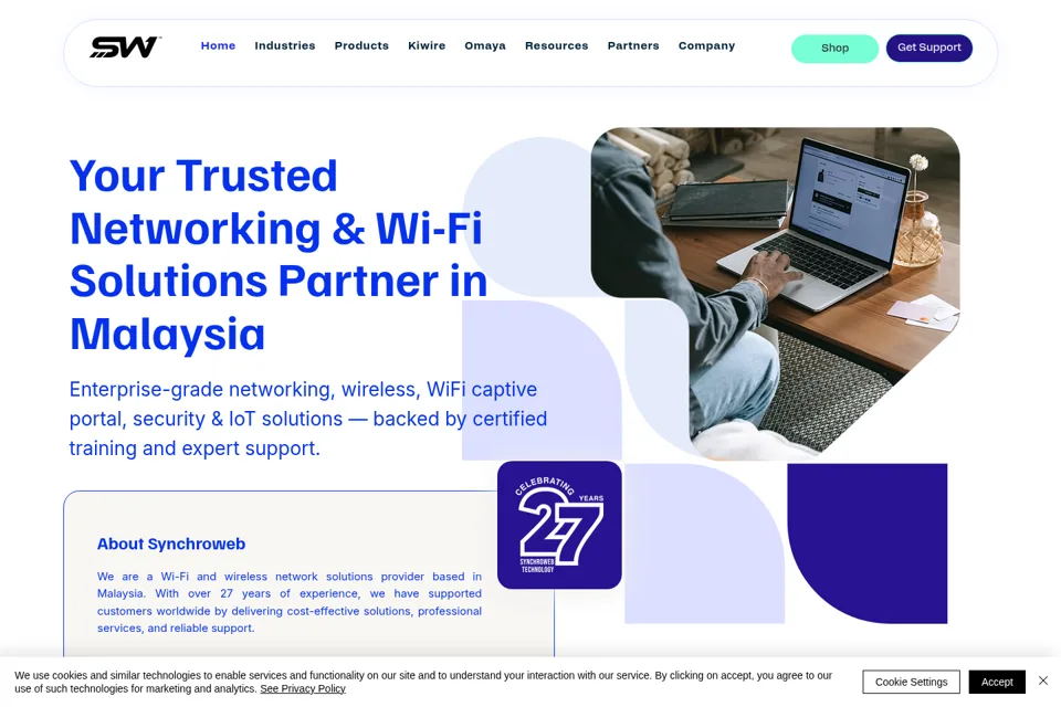 Aperçu de la landing page