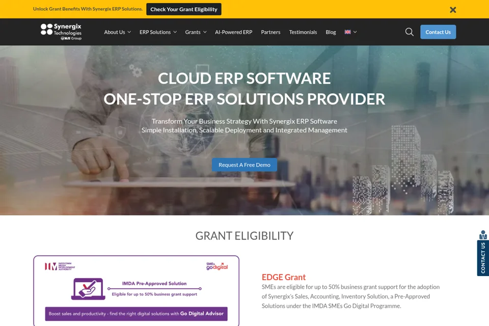 Aperçu de la landing page