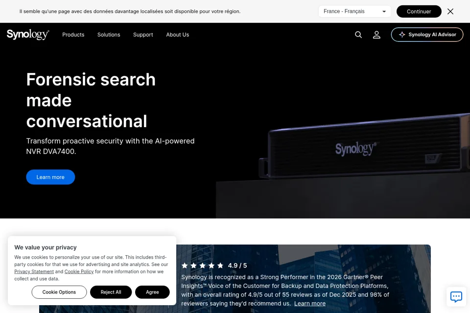Aperçu de la landing page