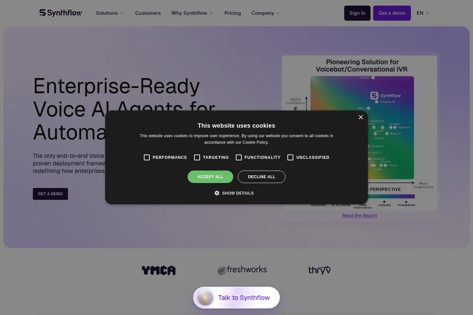 Aperçu de la landing page