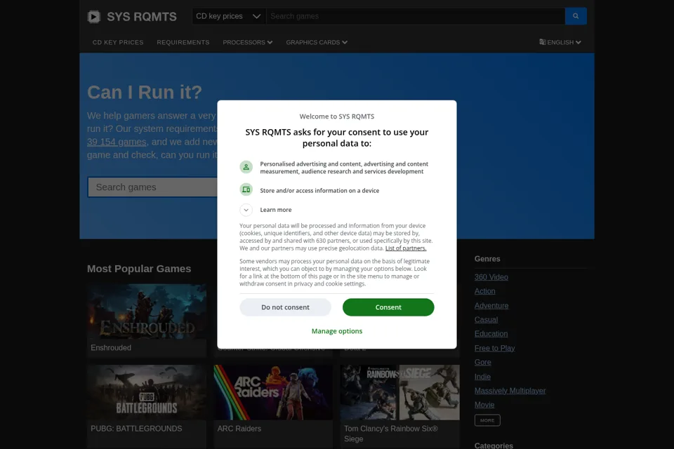 Aperçu de la landing page