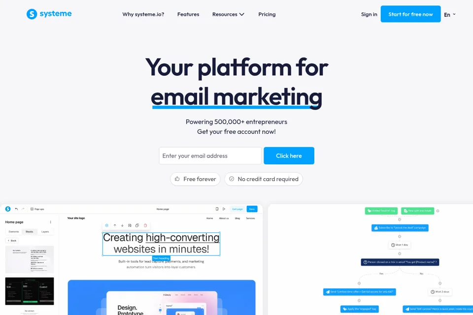 Landing page preview
