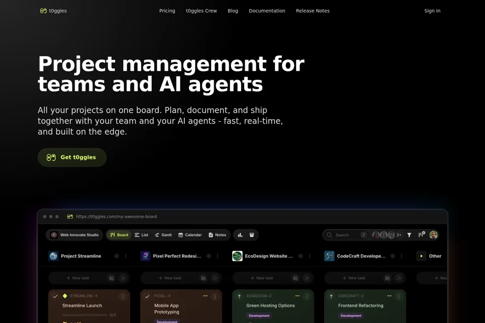 Aperçu de la landing page