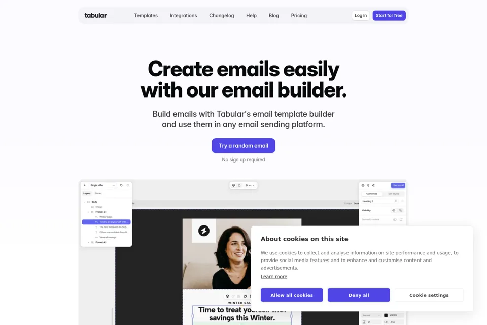 Aperçu de la landing page