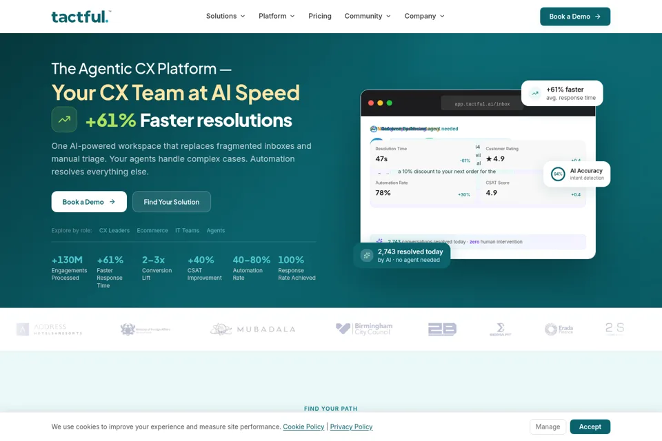 Aperçu de la landing page