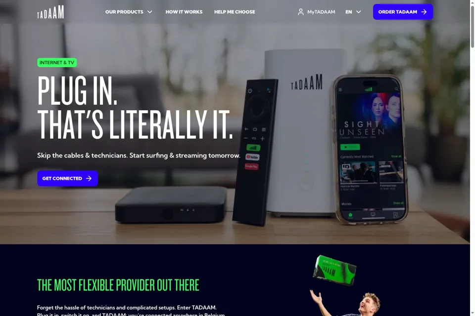 Aperçu de la landing page
