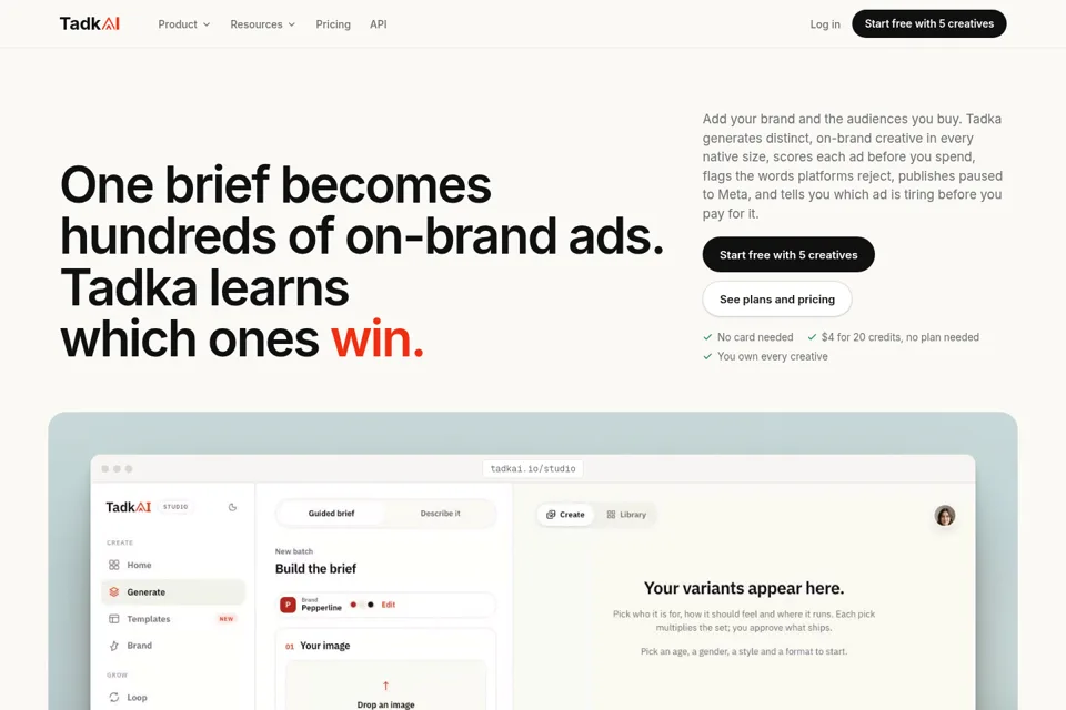 Landing page preview