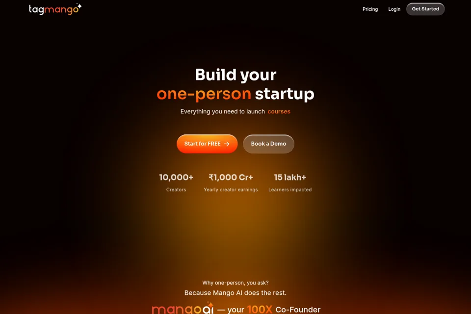 Aperçu de la landing page