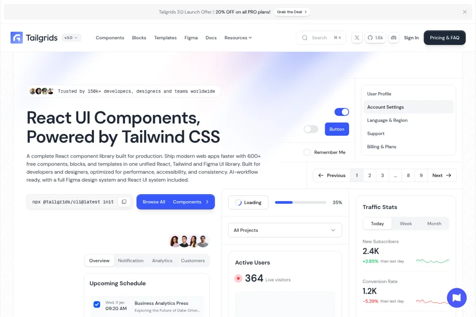 Landing page preview